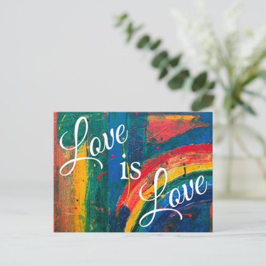 Love LGBT+ Pride Rainbow Briefkaart (Staand voorkant)