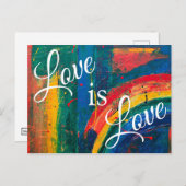 Love LGBT+ Pride Rainbow Briefkaart (Voorkant / Achterkant)