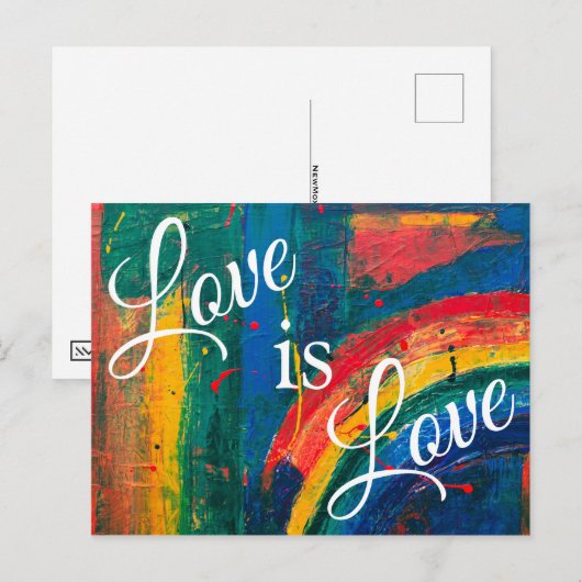 Love LGBT+ Pride Rainbow Briefkaart (Voorkant / Achterkant)