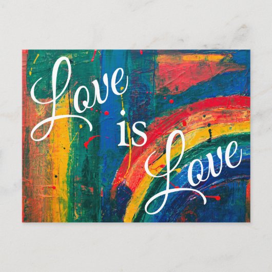 Love LGBT+ Pride Rainbow Briefkaart (Voorkant)