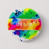 Love LGBT Pride Rainbow Ronde Button 5,7 Cm (Voorkant)