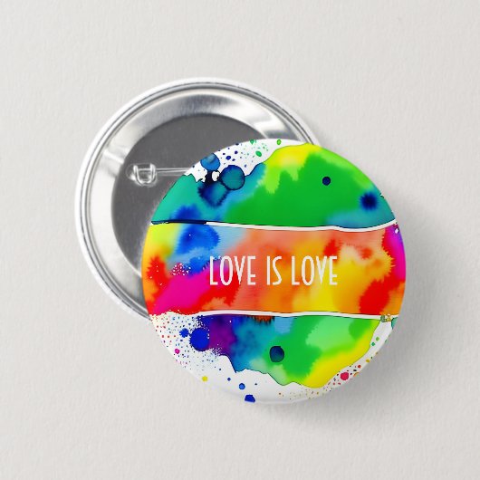 Love LGBT Pride Rainbow Ronde Button 5,7 Cm (Voorkant /achterkant)