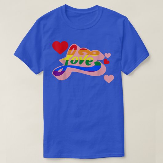 Love LGBT-Q Retro Rainbow Flag Gay Pride Ally Equa T-shirt (Design voorkant)