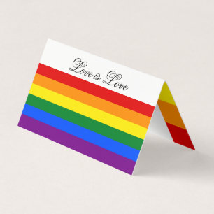 Love LGBT Rainbow Flag Gay Pride Stripes Visitekaartje
