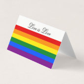 Love LGBT Rainbow Flag Gay Pride Stripes Visitekaartje (Voorkant)