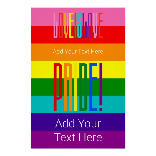 Love LGBTQ Rainbow Flag Gay Pride Perfect Poster (Voorkant)