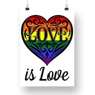 Love LGBTQ Rainbow Heart Foto Afdruk