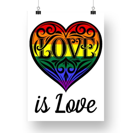 Love LGBTQ Rainbow Heart Foto Afdruk