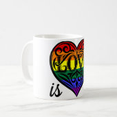 Love LGBTQ Rainbow Heart Koffiemok (Voorkant links)