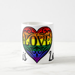 Love LGBTQ Rainbow Heart Koffiemok