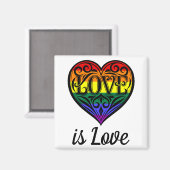 Love LGBTQ Rainbow Heart Magneet (Voorkant / Achterkant)