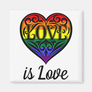 Love LGBTQ Rainbow Heart Magneet