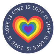 Love LGBTQ Rainbow Heart Navy Blue