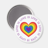Love LGBTQ Rainbow Heart on White Magneet (Voorkant / Achterkant)