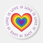 Love LGBTQ Rainbow Heart on White Magneet (Voorkant)