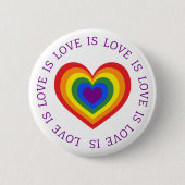 Love LGBTQ Rainbow Heart Ronde Button 5,7 Cm (Voorkant)