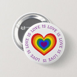 Love LGBTQ Rainbow Heart Ronde Button 5,7 Cm