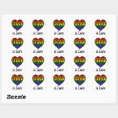 Love LGBTQ Rainbow Heart Vierkante Sticker (Vel)