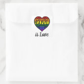 Love LGBTQ Rainbow Heart Vierkante Sticker (Tas)