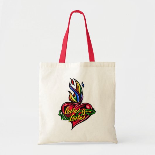 Love LGBTQ+ Sacred Heart Tote Bag (Voorkant)