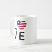 Love - Liberia Flag Koffiemok (Voorkant links)