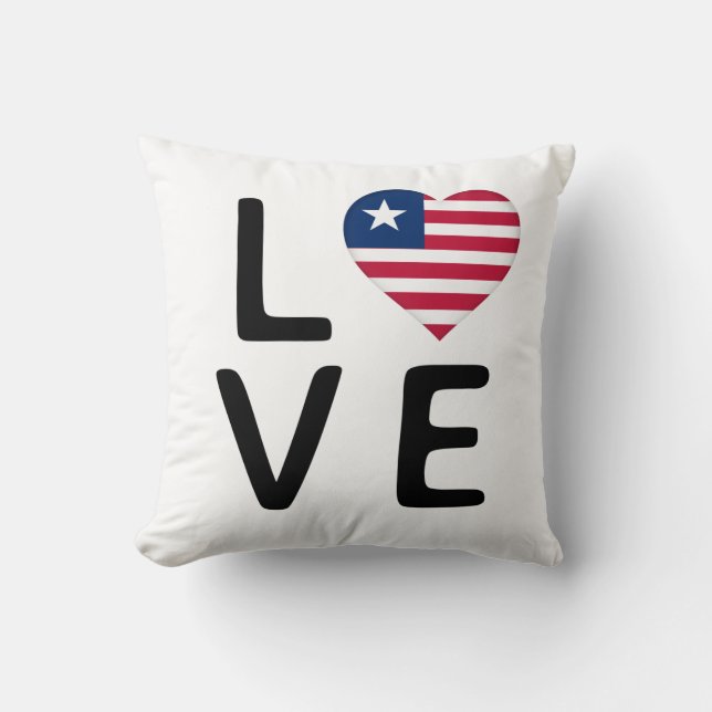 Love - Liberia Flag Kussen (Voorkant)