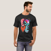LOVE Librarian Life Leopard Heart Valentine's Day  T-shirt (Voorkant volledig)