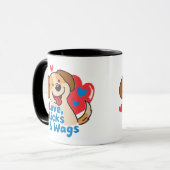 Love, Licks & Wags Happy Smiling Dog Lover Coffee  Mok (Voorkant links)