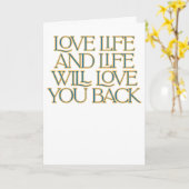 Love Life Folded Greeting Card Kaart (Gele Bloem)