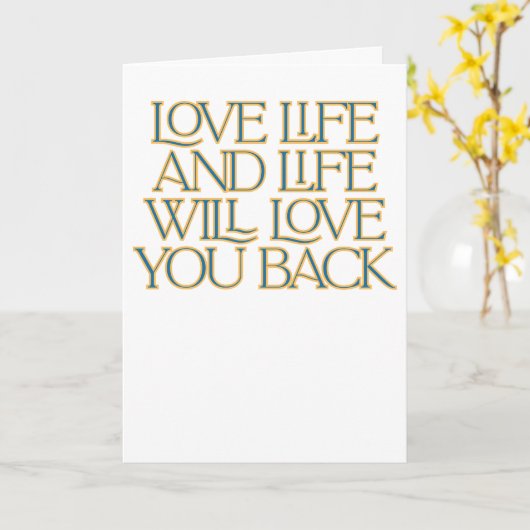 Love Life Folded Greeting Card Kaart (Gele Bloem)