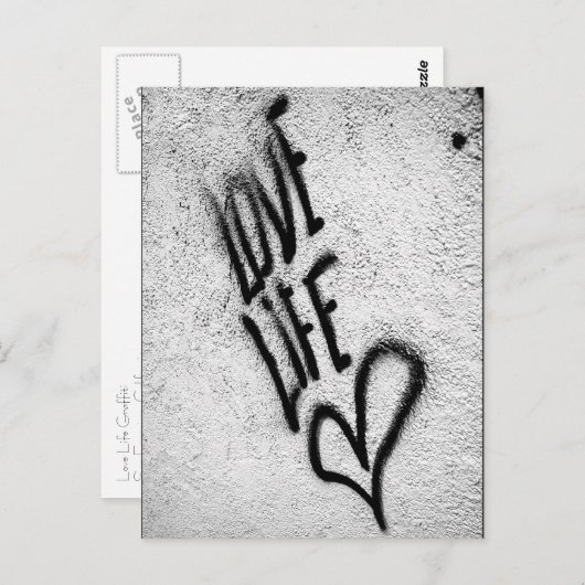 Love Life Graffiti Briefkaart (Voorkant / Achterkant)