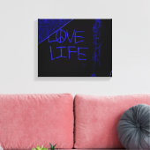 Love Life Grafitti gewikkeld canvas print - Neon b (Insitu (Woonkamer))