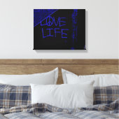 Love Life Grafitti gewikkeld canvas print - Neon b (Insitu (Slaapkamer))