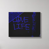 Love Life Grafitti gewikkeld canvas print - Neon b (Voorkant)