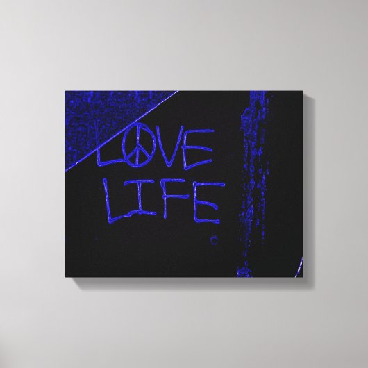 Love Life Grafitti gewikkeld canvas print - Neon b (Voorkant)