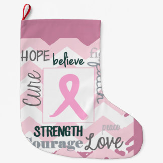 Love, Life, Hope Breast Cancer Stocking Grote Kerstsok