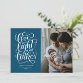 Love, Light and Latkes Photo Hanukkah Feestdagenkaart (Staand voorkant)