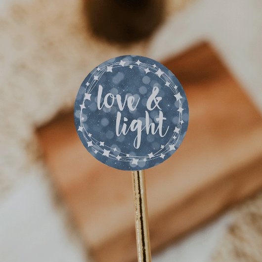 Love & Light Bokeh Hanukkah Ronde Sticker
