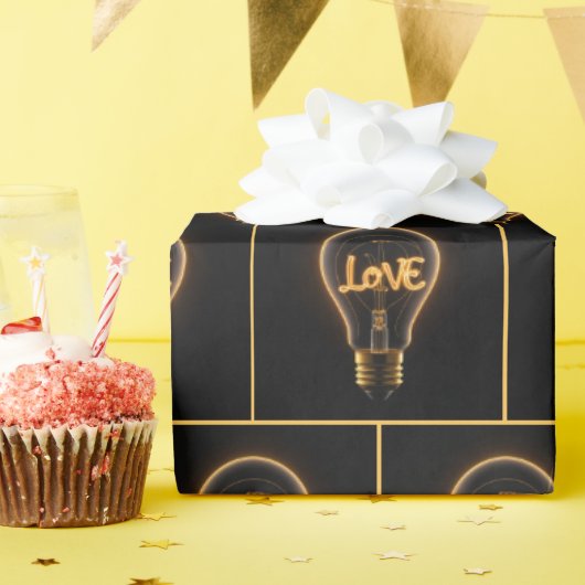 Love Light Bulb Cadeaupapier (Verjaardagsfeest)
