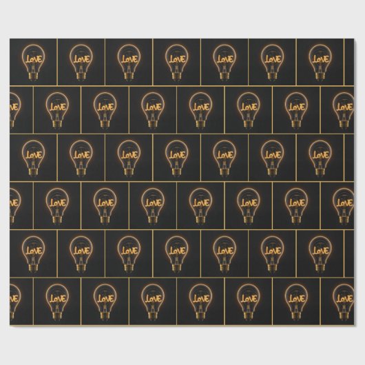 Love Light Bulb Cadeaupapier (Vlak)