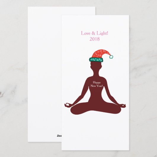 Love Light Happy Yoga Nieuwjaar Uitnodiging Kaart (Voorkant / Achterkant)