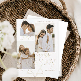 Love Light Joy Star David Hanukkah Photo Collage Feestdagenkaart
