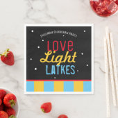 Love Light Latkes Black Hanukkah Funny Quote Servet (Insitu)