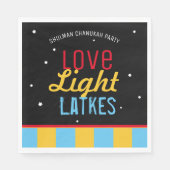 Love Light Latkes Black Hanukkah Funny Quote Servet (Voorkant)