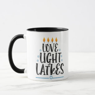 Love Light Latkes Funny Hanukkah Jewish Holiday Mok
