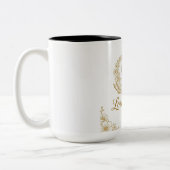 Love & Light Mug - Gold Swans Heart Design | 15 oz Tweekleurige Koffiemok (Links)