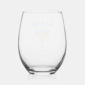 Love & Light Personalized Hanukkah Menorah Gift Wijnglas Zonder Voet (Achterkant)