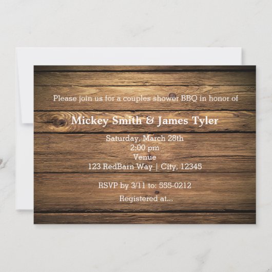 LOVE Lighting Letters Photo Rustic Invitation Kaart (Achterkant)