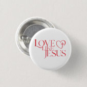 Love Like Jesus Button with Cross inside a Heart (Voorkant /achterkant)