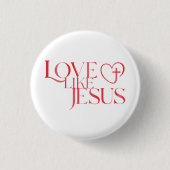 Love Like Jesus Button with Cross inside a Heart (Voorkant)